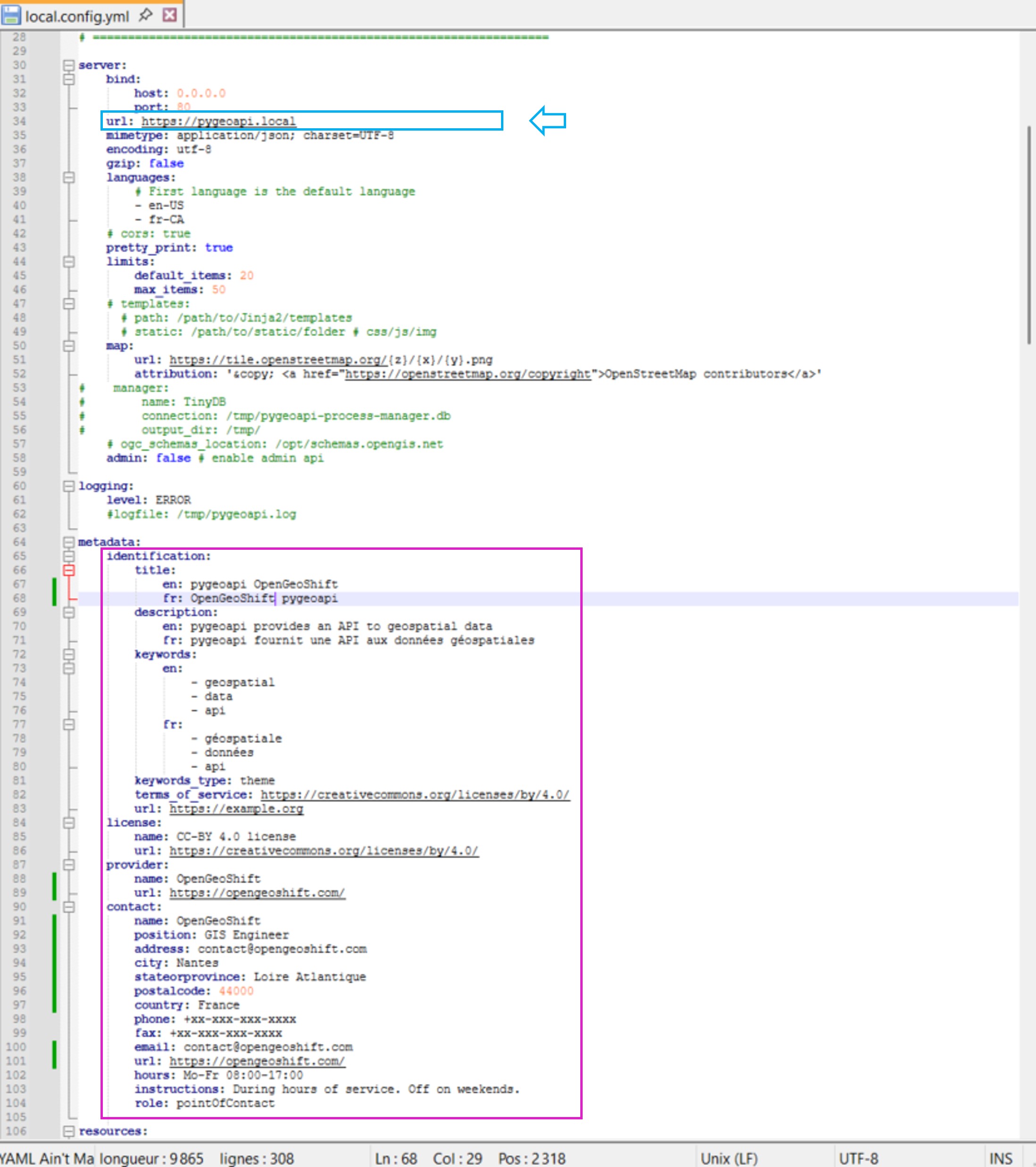 pygeoapi edit config